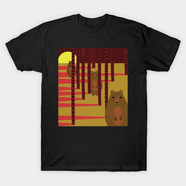 Bears hiding in the woods T-Shirt by cocodes